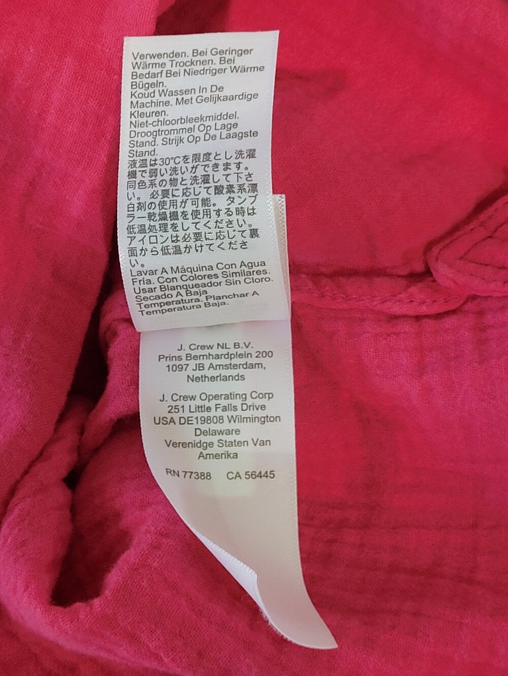 J.Crew Double-Gauze Button-Up Shirt Size Large Hot Pink - Picture 9 of 10